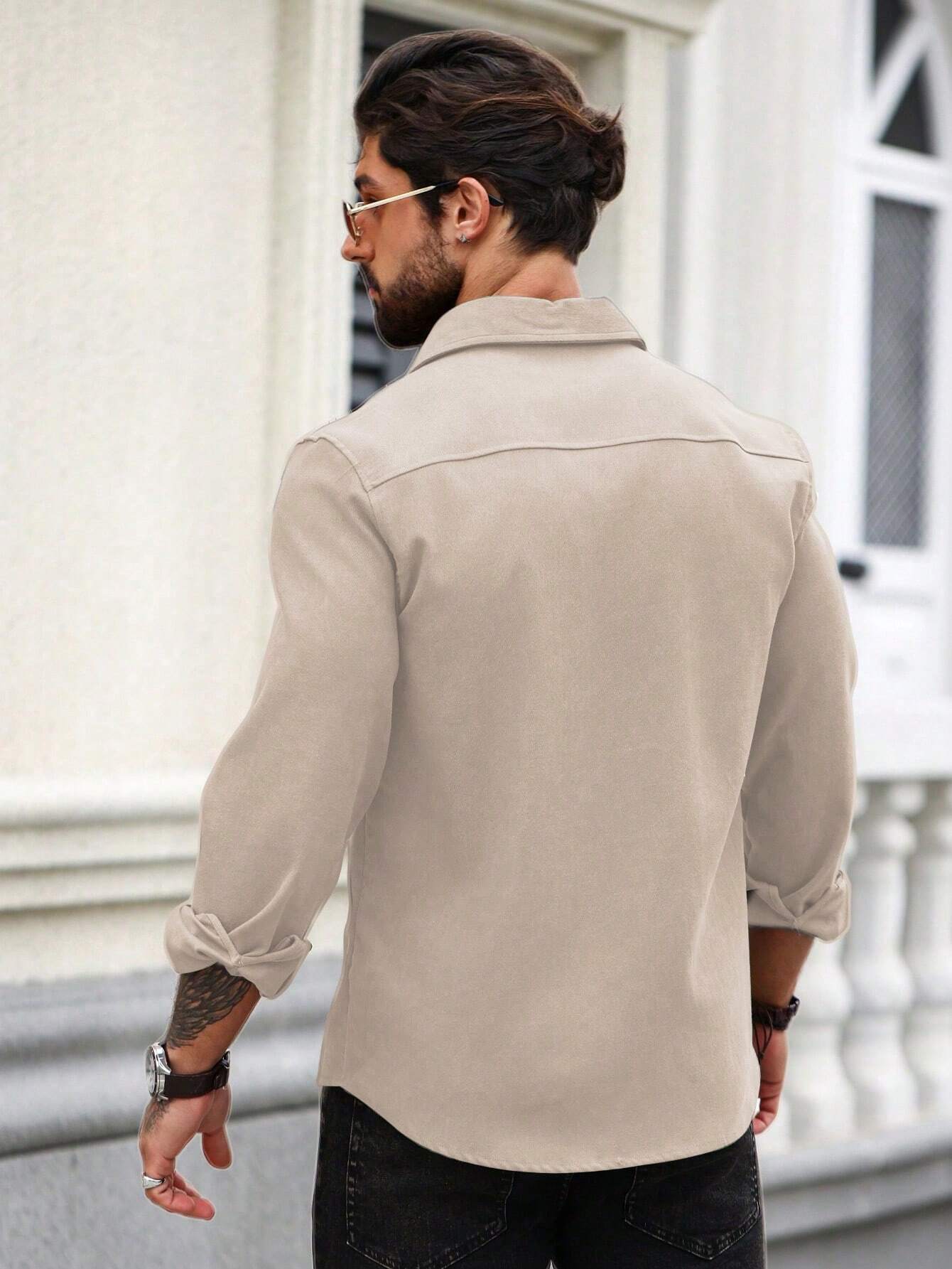 Men's Apricot Color Premium Full Sleeve Shirt