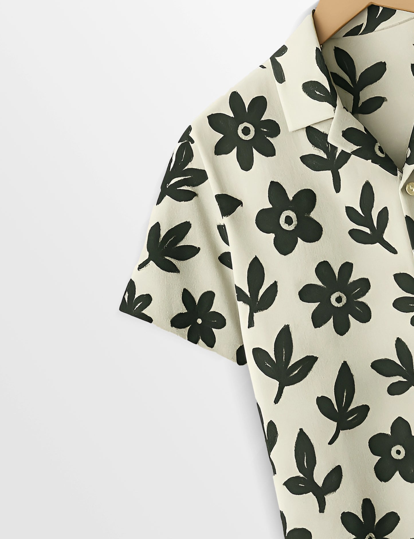 Floral Drawing Crisp Comfort Cotton Shirt for Men