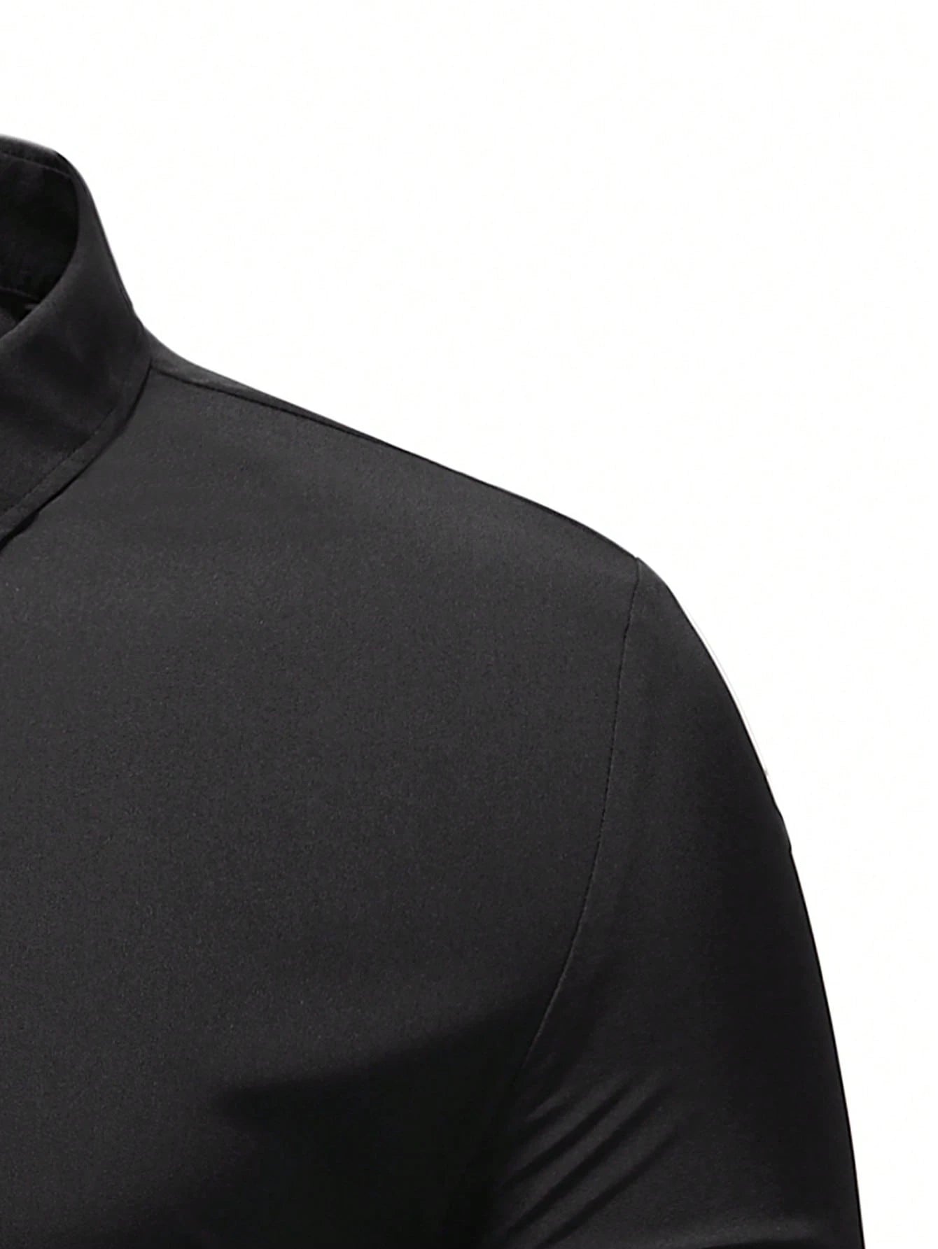 Men's Black Slim Fit Short Sleeve Casual Shirt