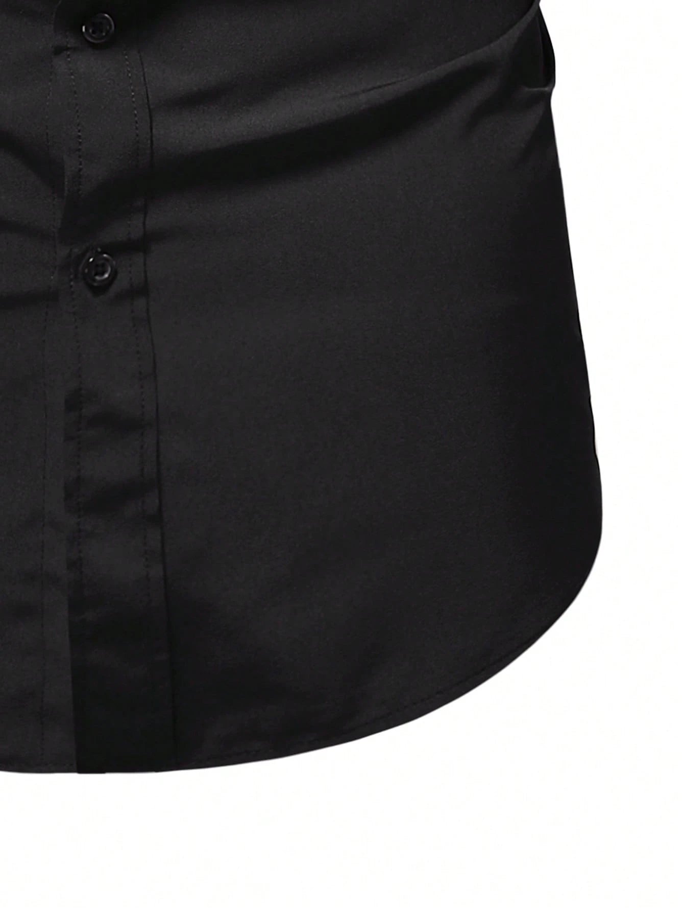 Men's Black Slim Fit Short Sleeve Casual Shirt