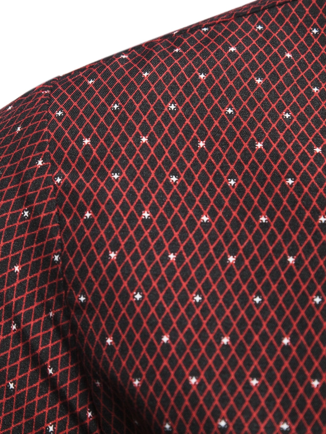 Men's Burgundy Slim Fit Printed Short Sleeve Shirt