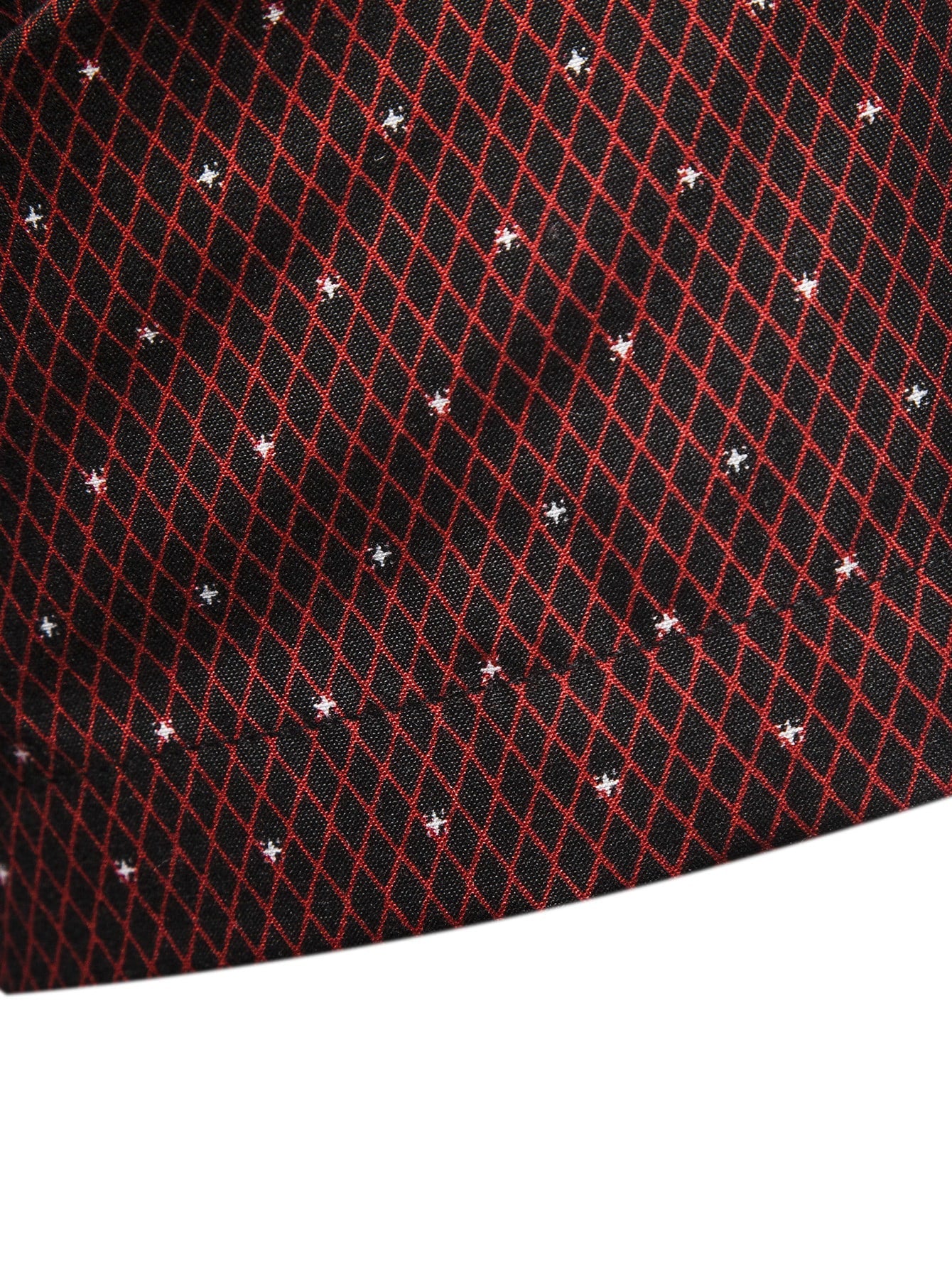 Men's Burgundy Slim Fit Printed Short Sleeve Shirt