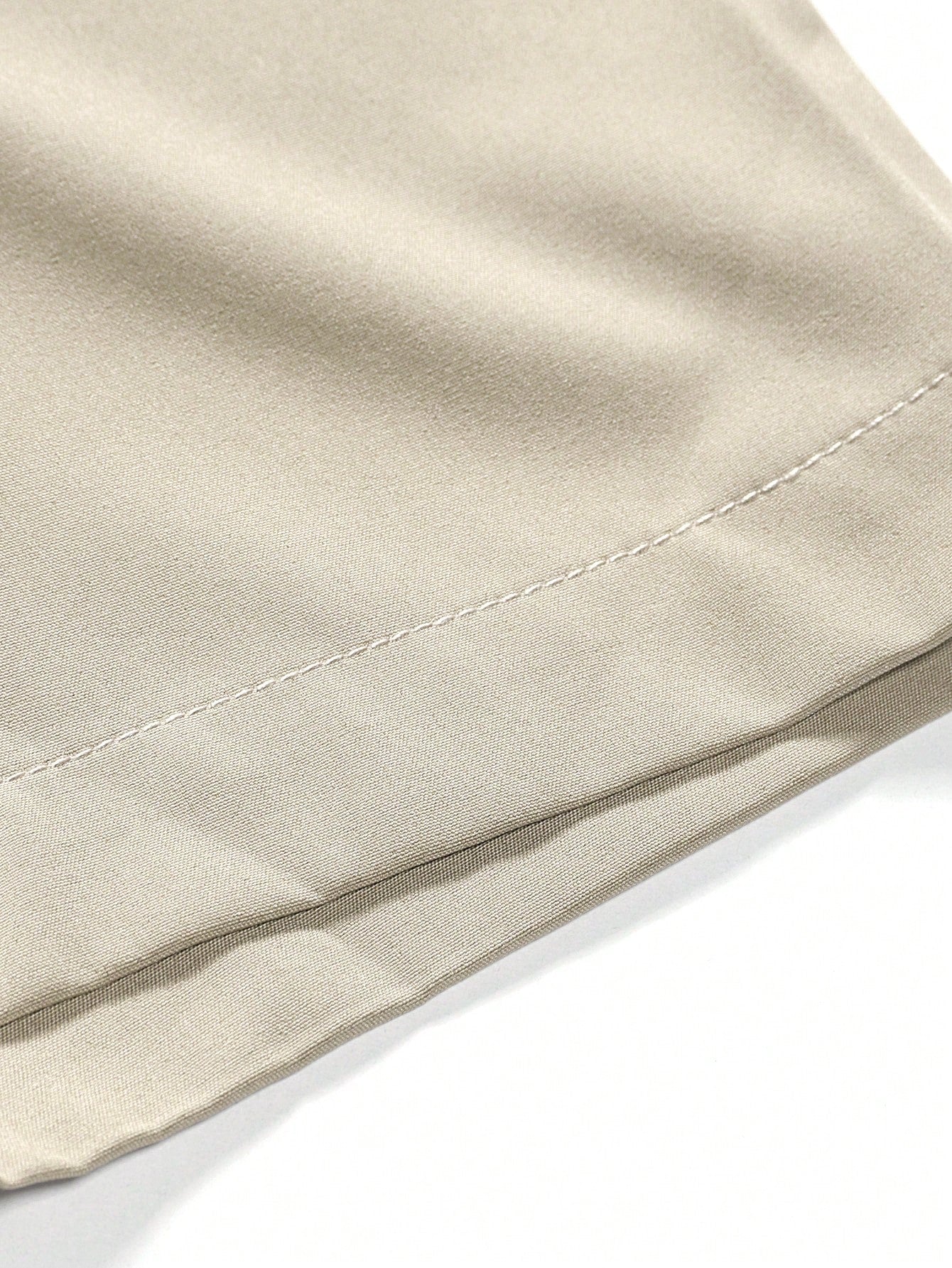 Men's Khaki Slim Fit Short Sleeve Casual Shirt