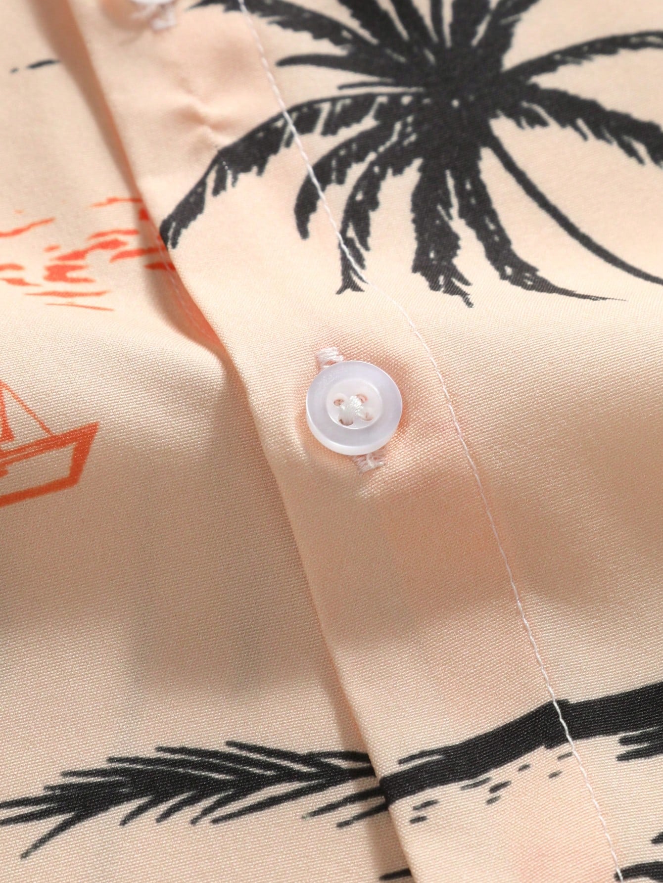 Men's Orange Coconut Print Shirt Relaxed Printed Casualwear