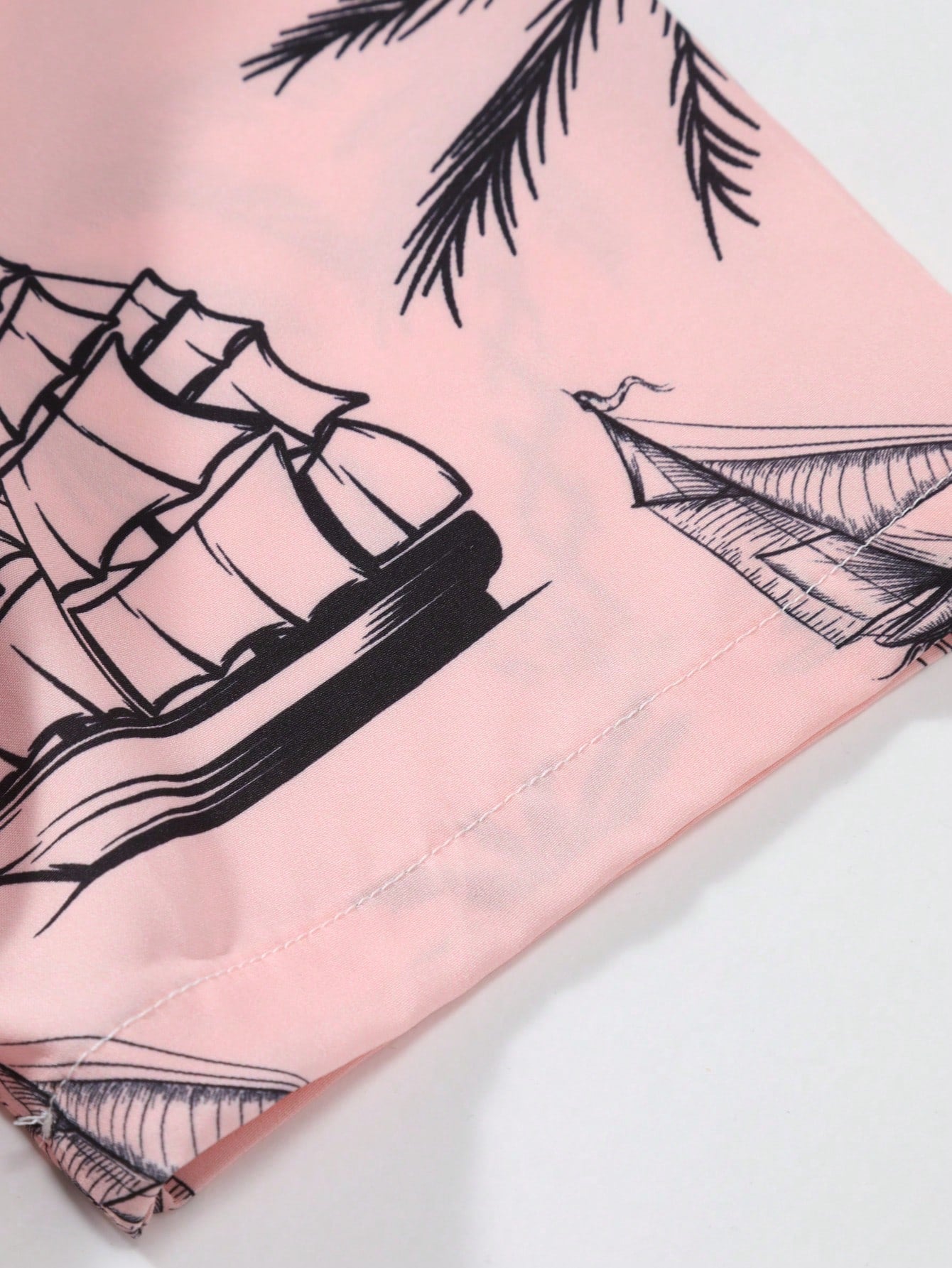 Men's Pink Coconut Print Shirt Relaxed Printed Casualwear