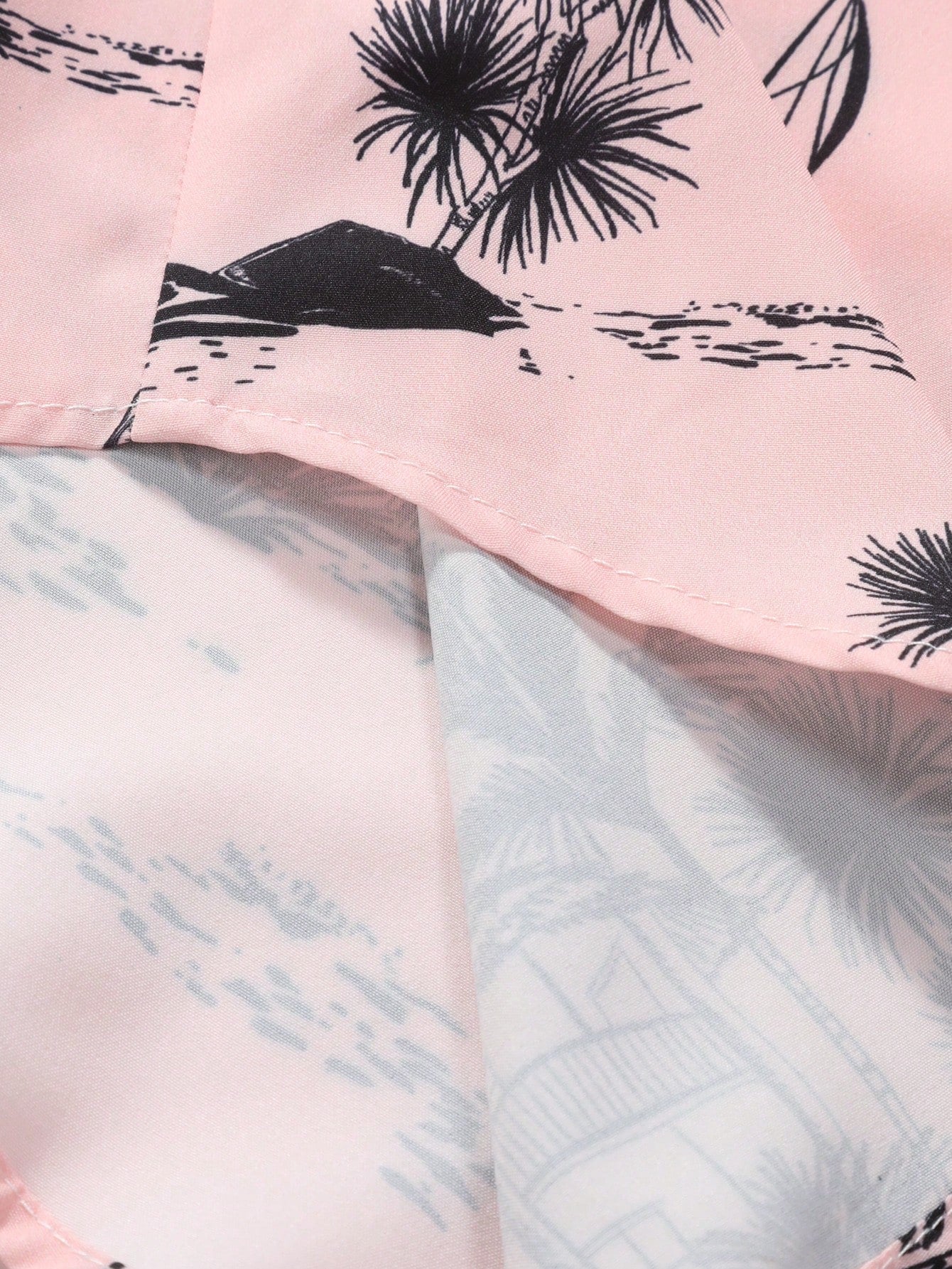 Men's Pink Coconut Print Shirt Relaxed Printed Casualwear