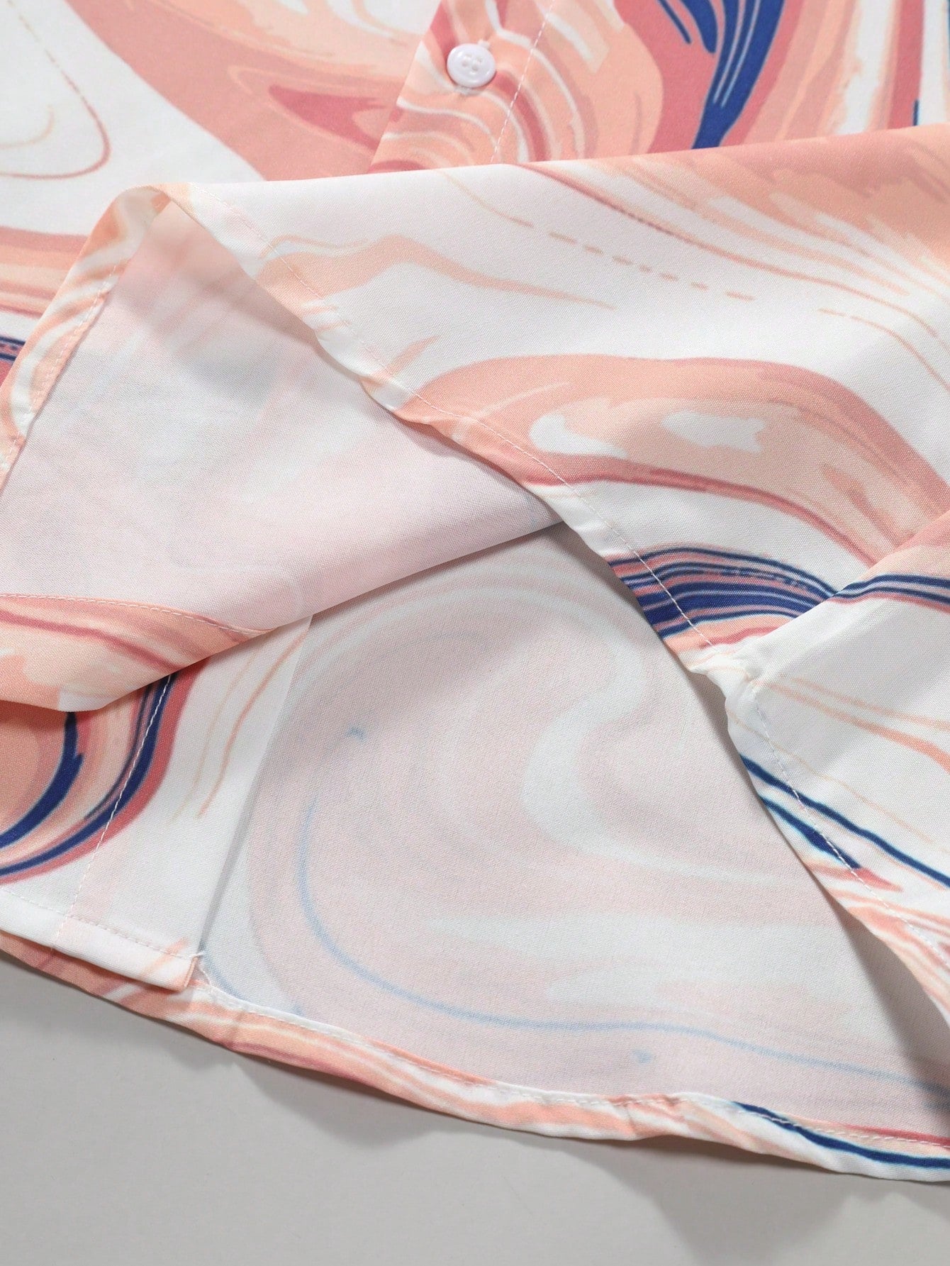 Men's Pink Marble Print Shirt Relaxed Printed Casualwear