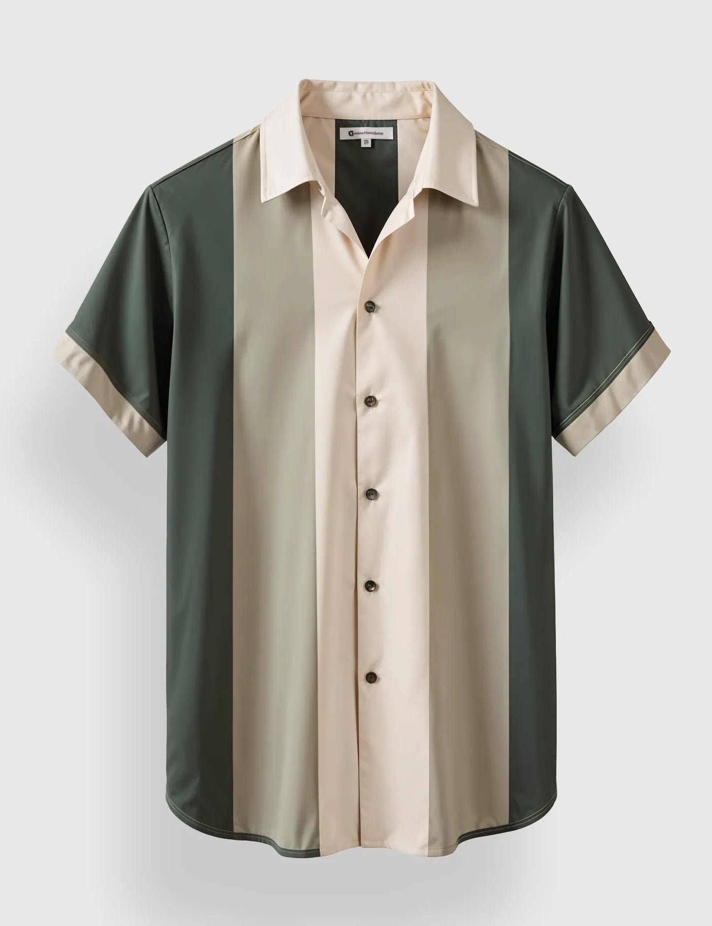 Men's Tri-Color Block Casual – Printed Half Sleeve Shirt