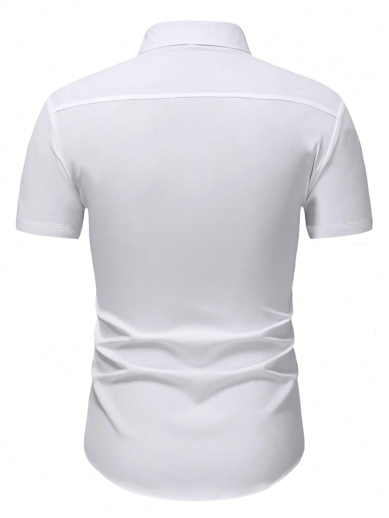 Men's White Slim Fit Short Sleeve Casual Shirt