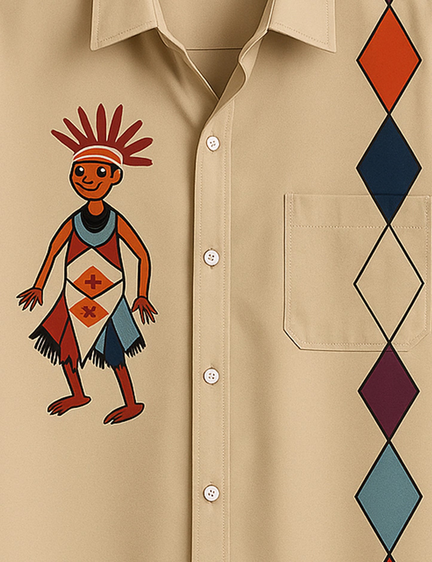 Men's Tribal Dancer Graphic – Printed Half Sleeve Shirt - XPST
