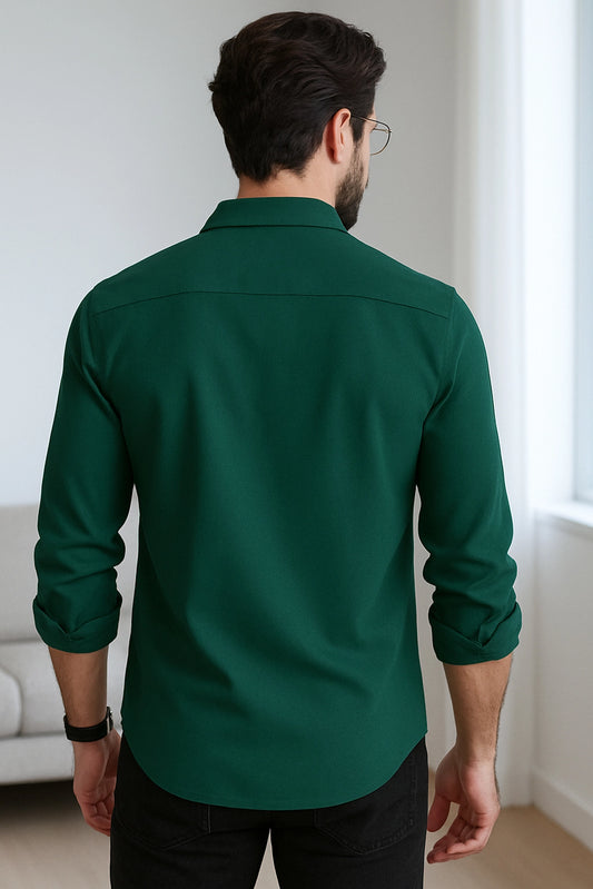 Men's Green Color Premium Full Sleeve Shirt - XPST