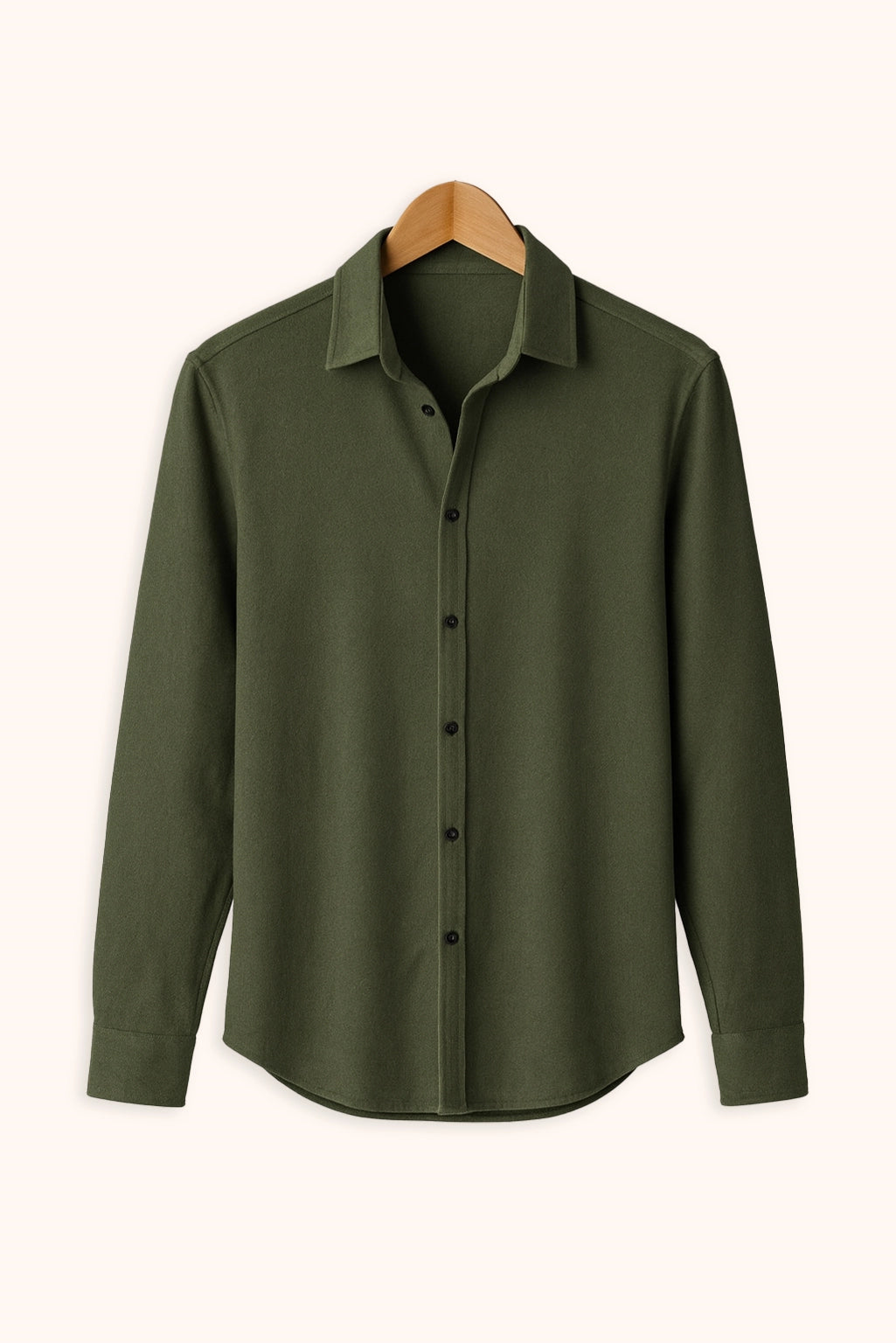 Men's Saga Green Color Premium Full Sleeve Shirt