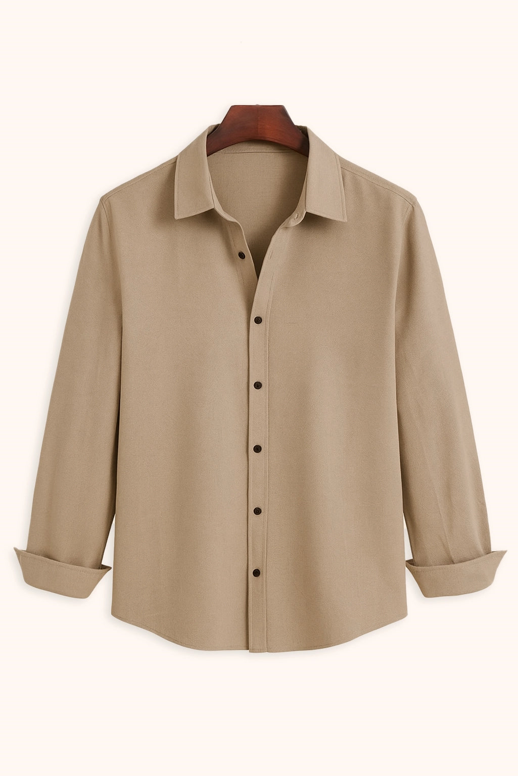 Men's Khaki Color Premium Full Sleeve Shirt