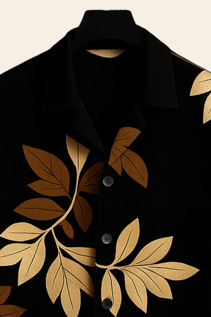 Black Leaf Men's Casual Half Sleeve Shirt and Full Pant Set - XPCRDF