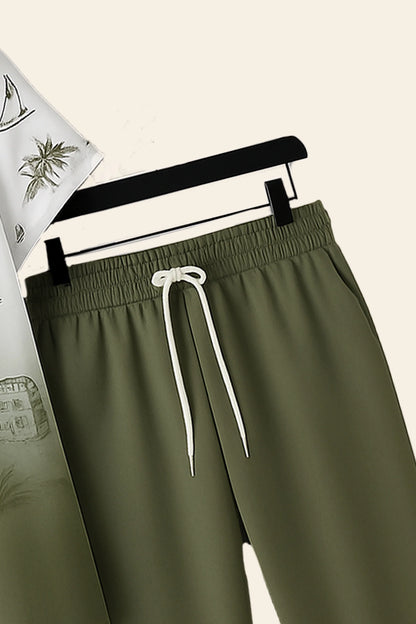 Green Shady Men's Casual Half Sleeve Shirt and Full Pant Set - XPCRDF