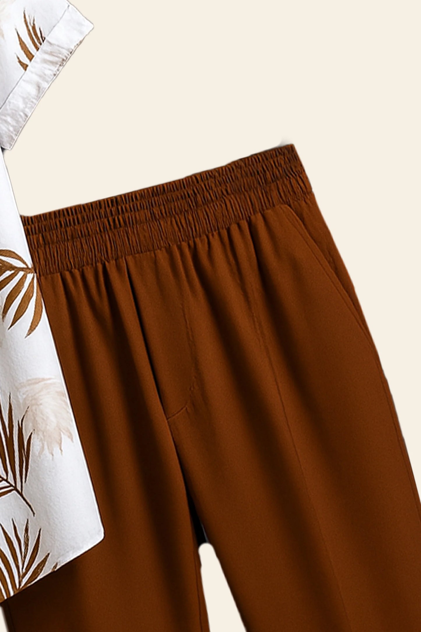 White Floral Men's Casual Half Sleeve Shirt and Full Pant Set - XPCRDF