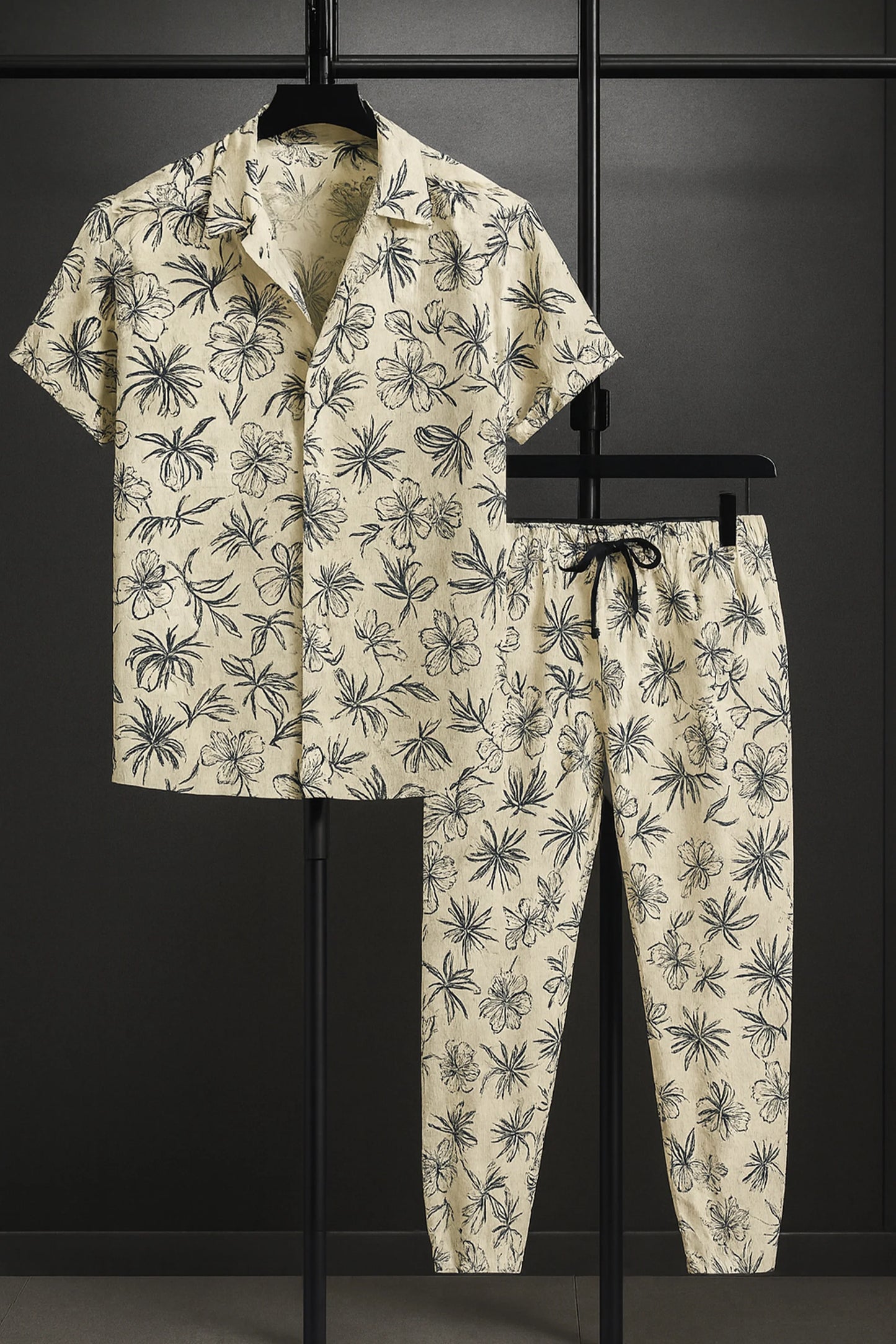 Yellow Mandala Men's Casual Half Sleeve Shirt and Full Pant Set - XPCRDF