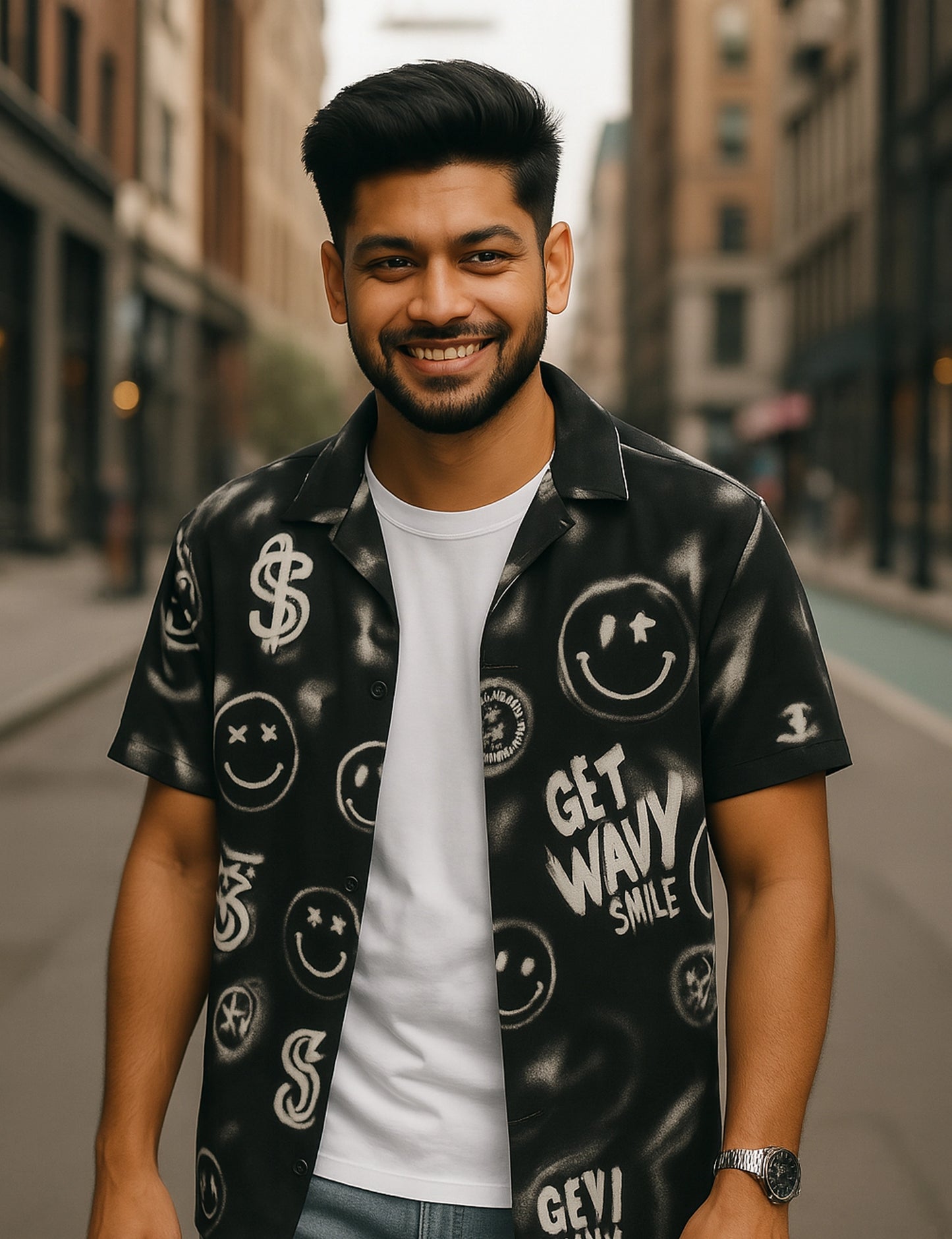 Black Smile Signature Soft Cotton Shirt for Men