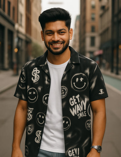 Black Smile Signature Soft Cotton Shirt for Men