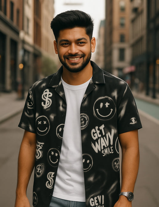 Black Smile Signature Soft Cotton Shirt for Men