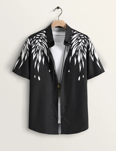 Black Splash Printed Essential Everyday Cotton Shirt for Men - XPST