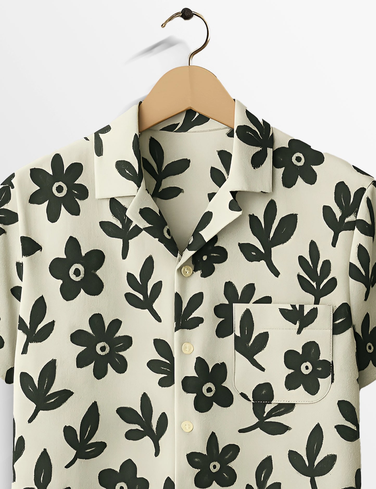 Floral Drawing Crisp Comfort Cotton Shirt for Men