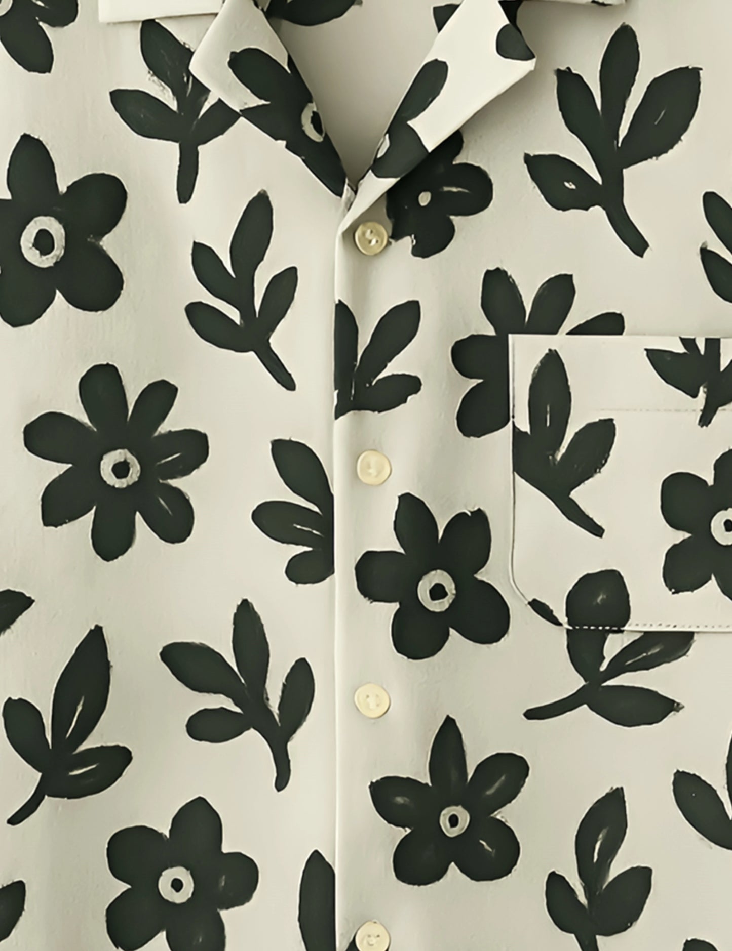 Floral Drawing Crisp Comfort Cotton Shirt for Men