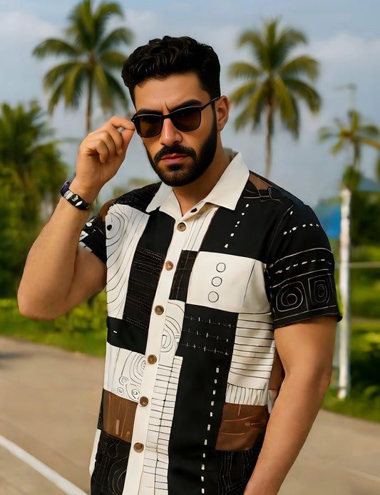 Wooden Mandala All-Day Cotton Classic Shirt for Men