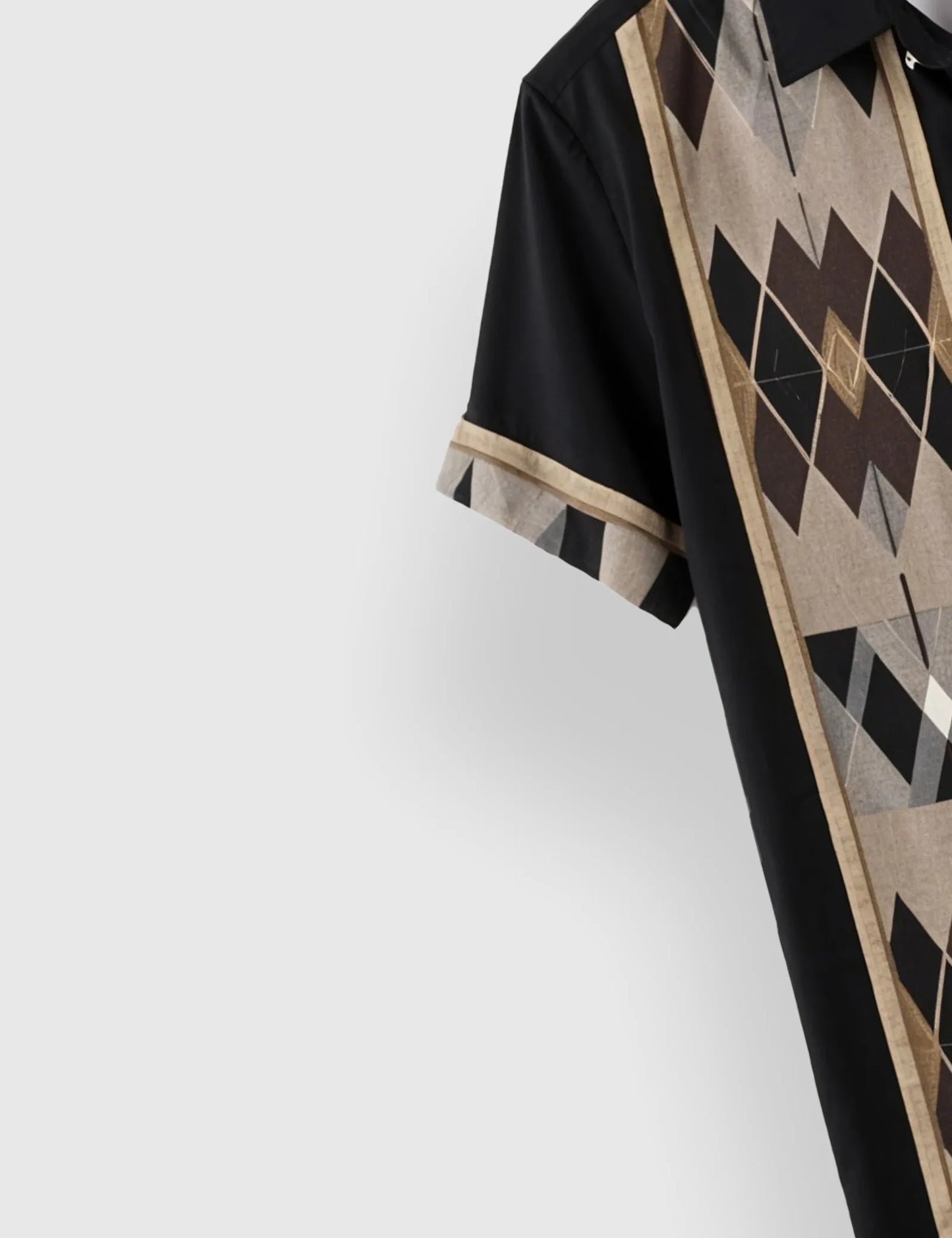 Men's Black Heritage Lines – Printed Half Sleeve Shirt