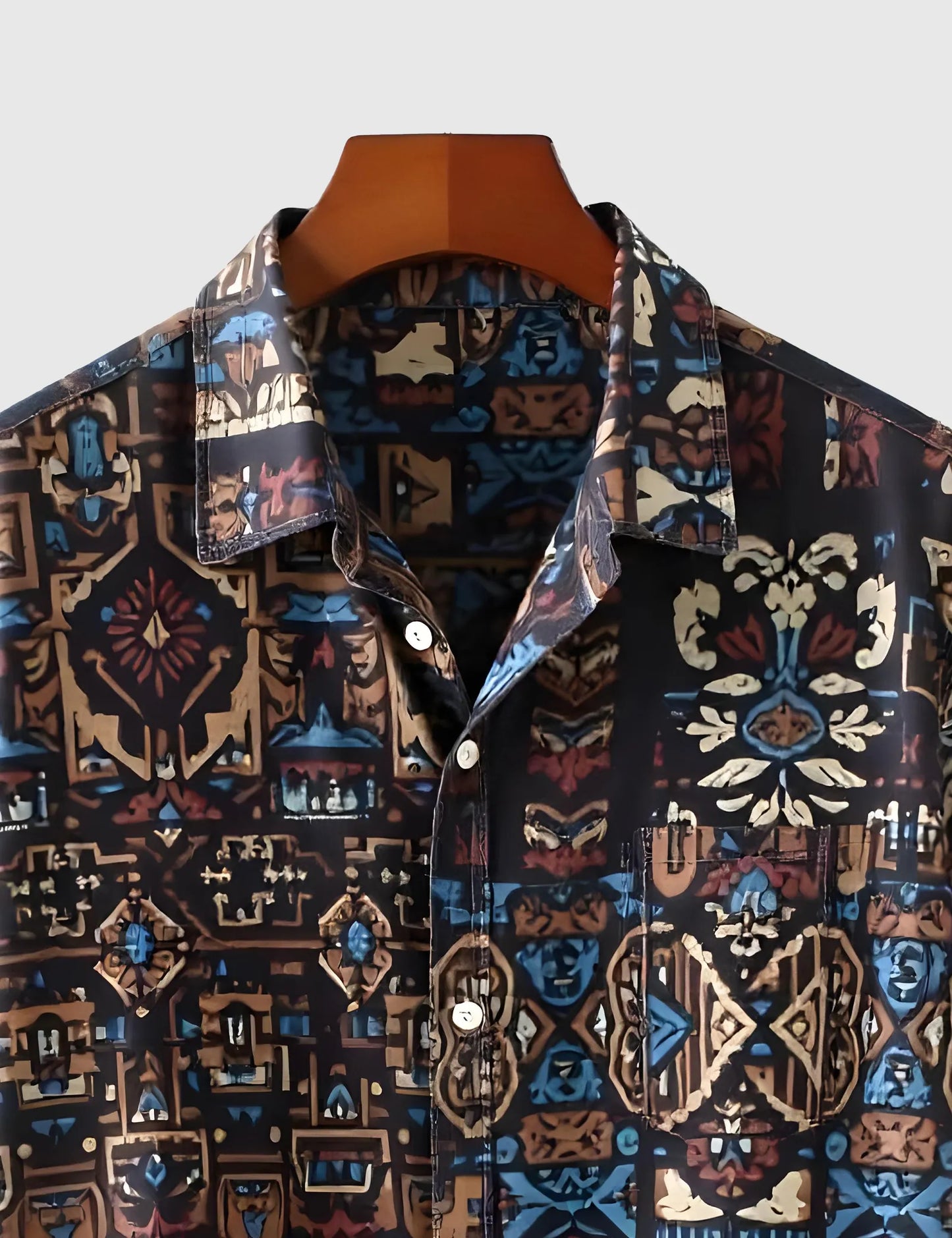 Men's Black Mystic Mosaic – Printed Half Sleeve Shirt