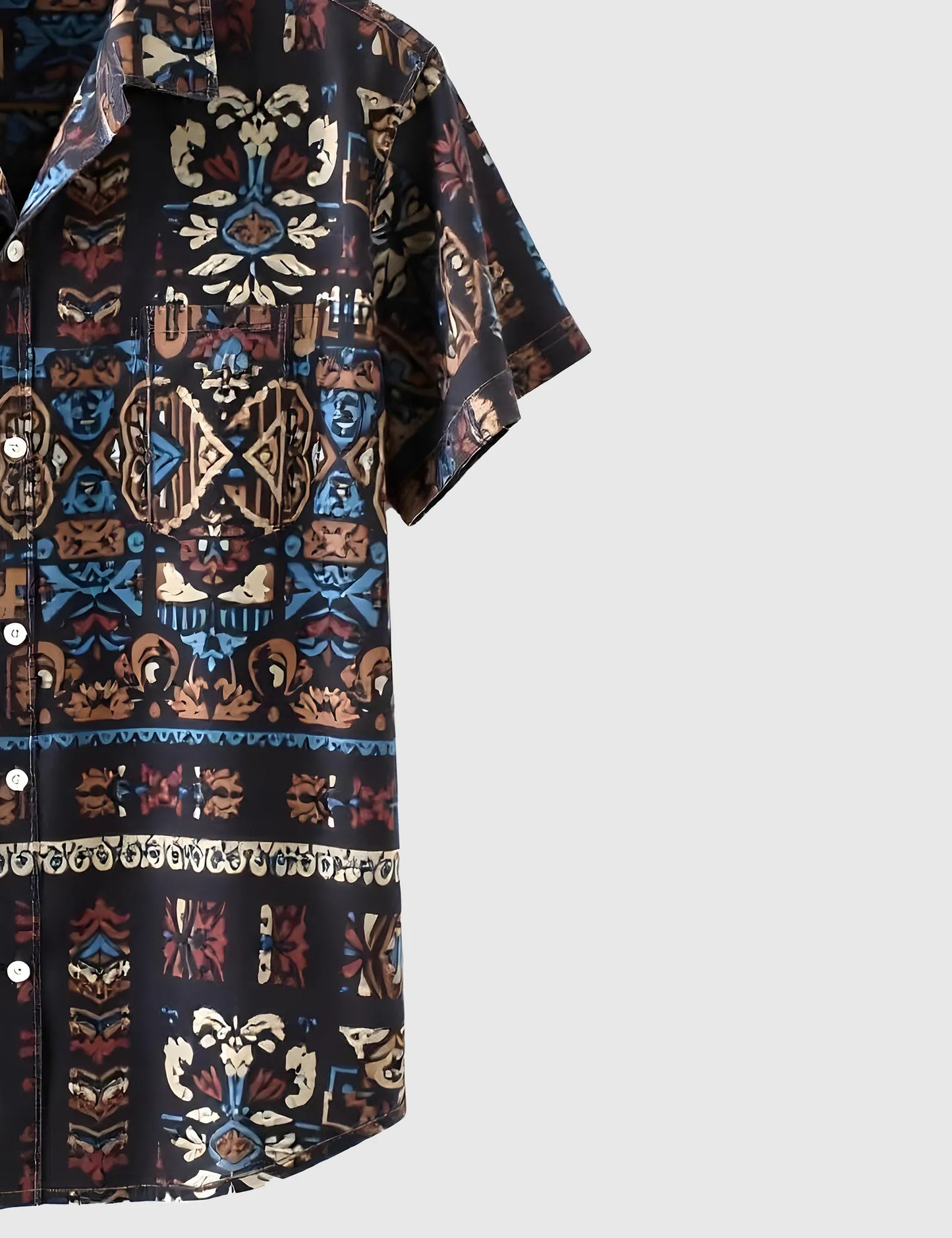 Men's Black Mystic Mosaic – Printed Half Sleeve Shirt