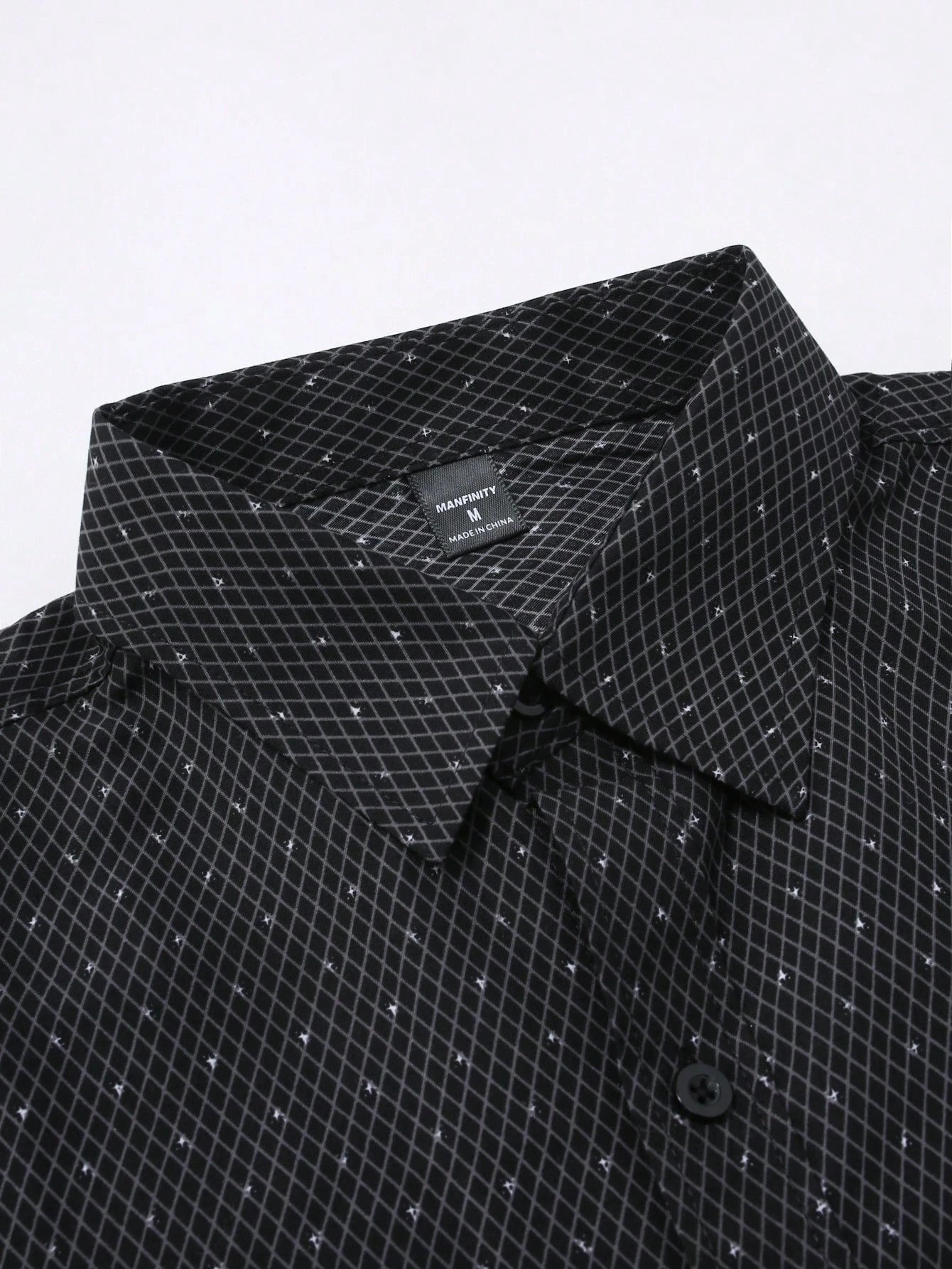 Men's Black Slim Fit Printed Short Sleeve Shirt - XPST