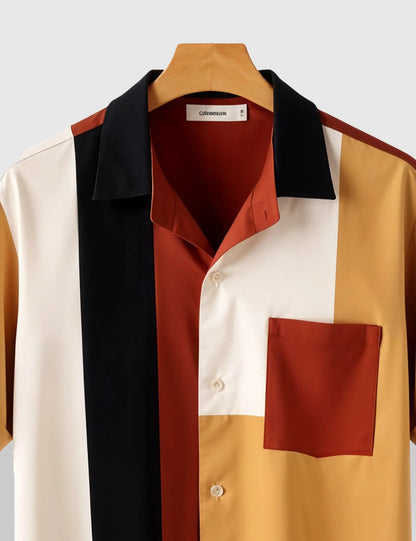 Men's Tribal Color Block Panel – Printed Half Sleeve Shirt