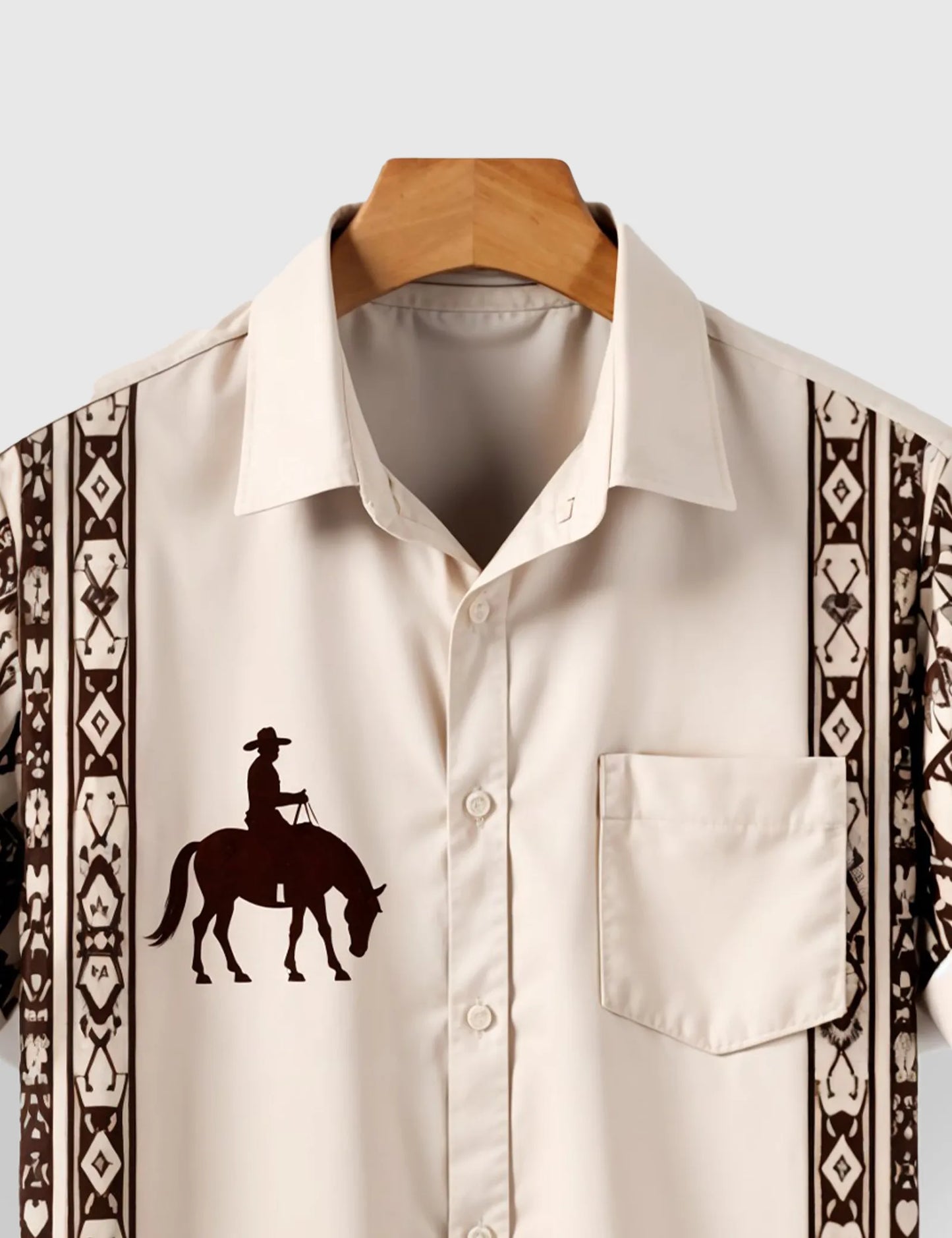 Men's Cowboy Silhouette Tribal – Printed Half Sleeve Shirt