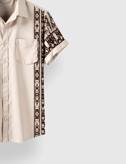 Men's Cowboy Silhouette Tribal – Printed Half Sleeve Shirt