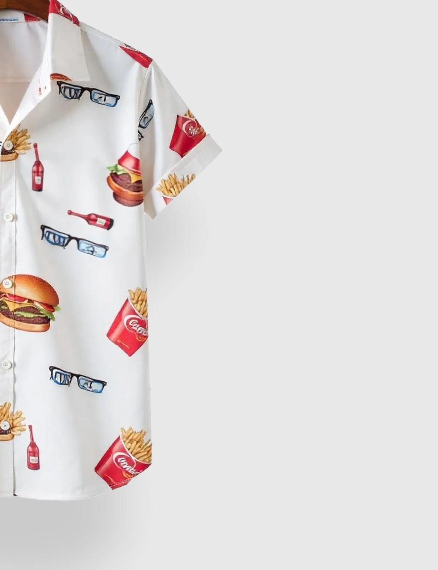Men's Fun Casual Style Fast Food - Printed Half Sleeve Shirt