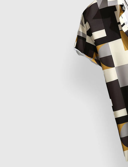 Men's Geometric Modern Abstract Style - Printed Half Sleeve Shirt