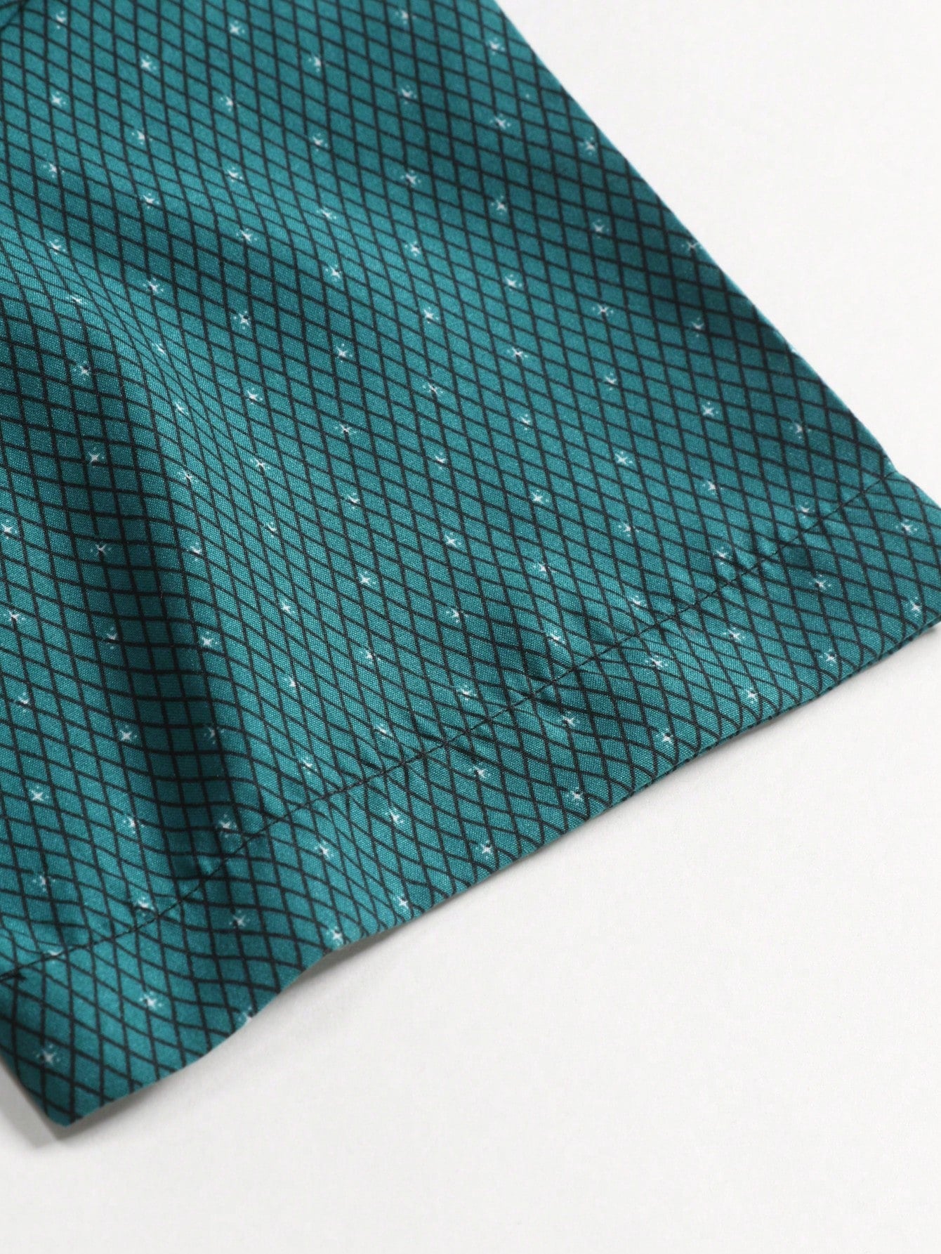 Men's Green Slim Fit Printed Short Sleeve Shirt