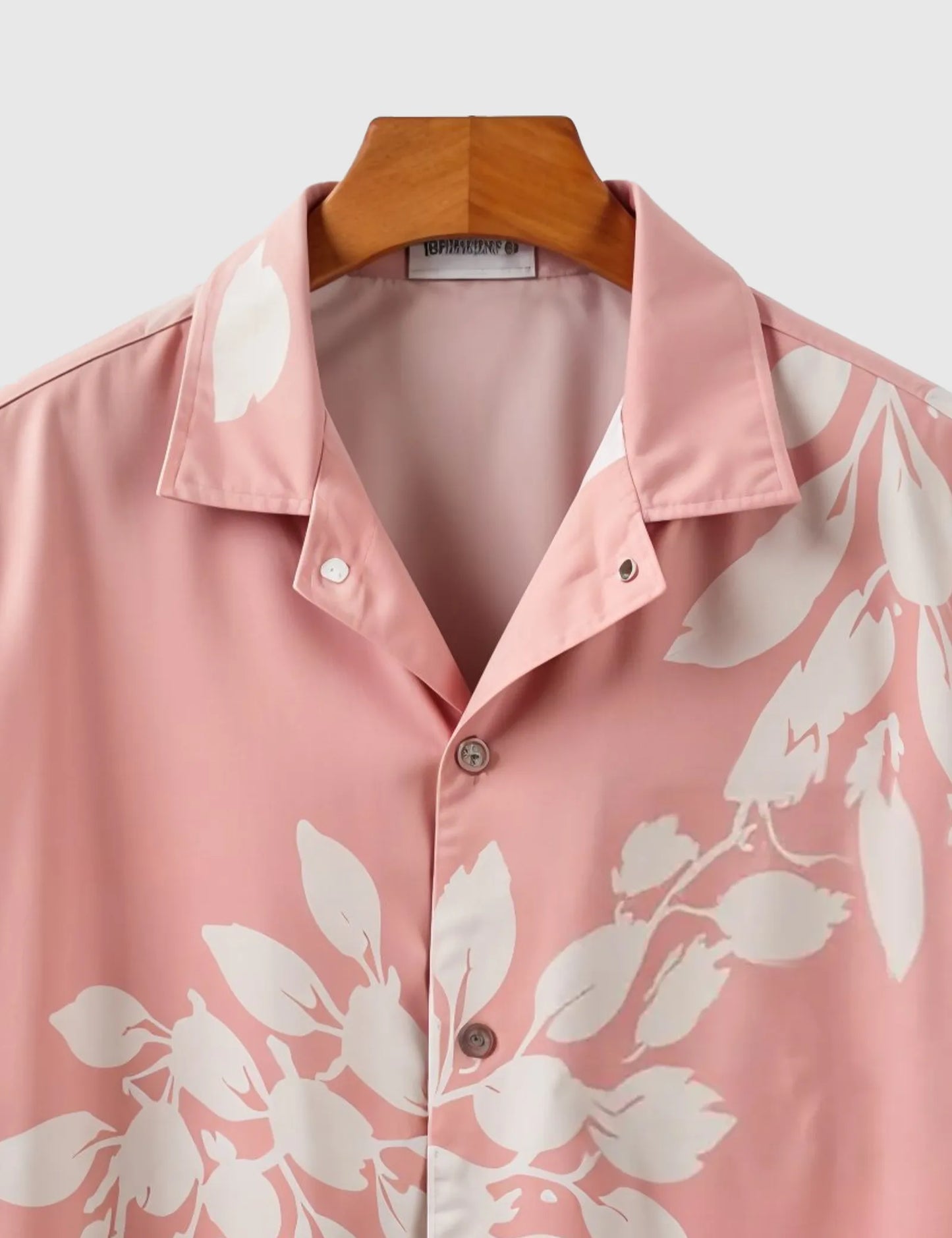 Men's Pink Flower Leaf Print – Printed Half Sleeve Shirt