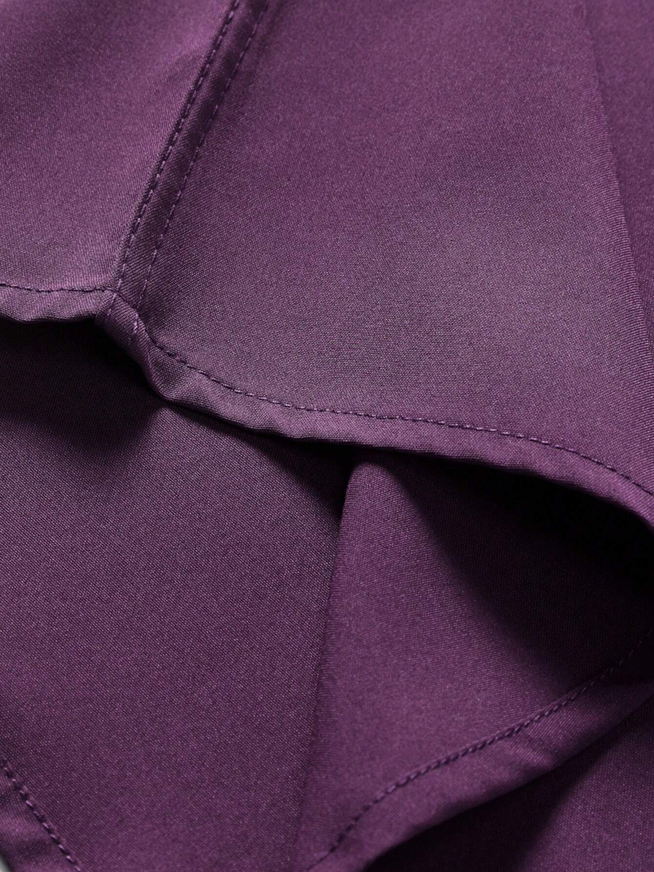 Men's Purple Slim Fit Short Sleeve Casual Shirt