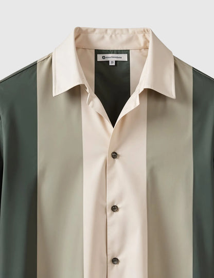 Men's Tri-Color Block Casual – Printed Half Sleeve Shirt