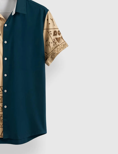 Men's Tribal Mask Graphic – Printed Half Sleeve Shirt