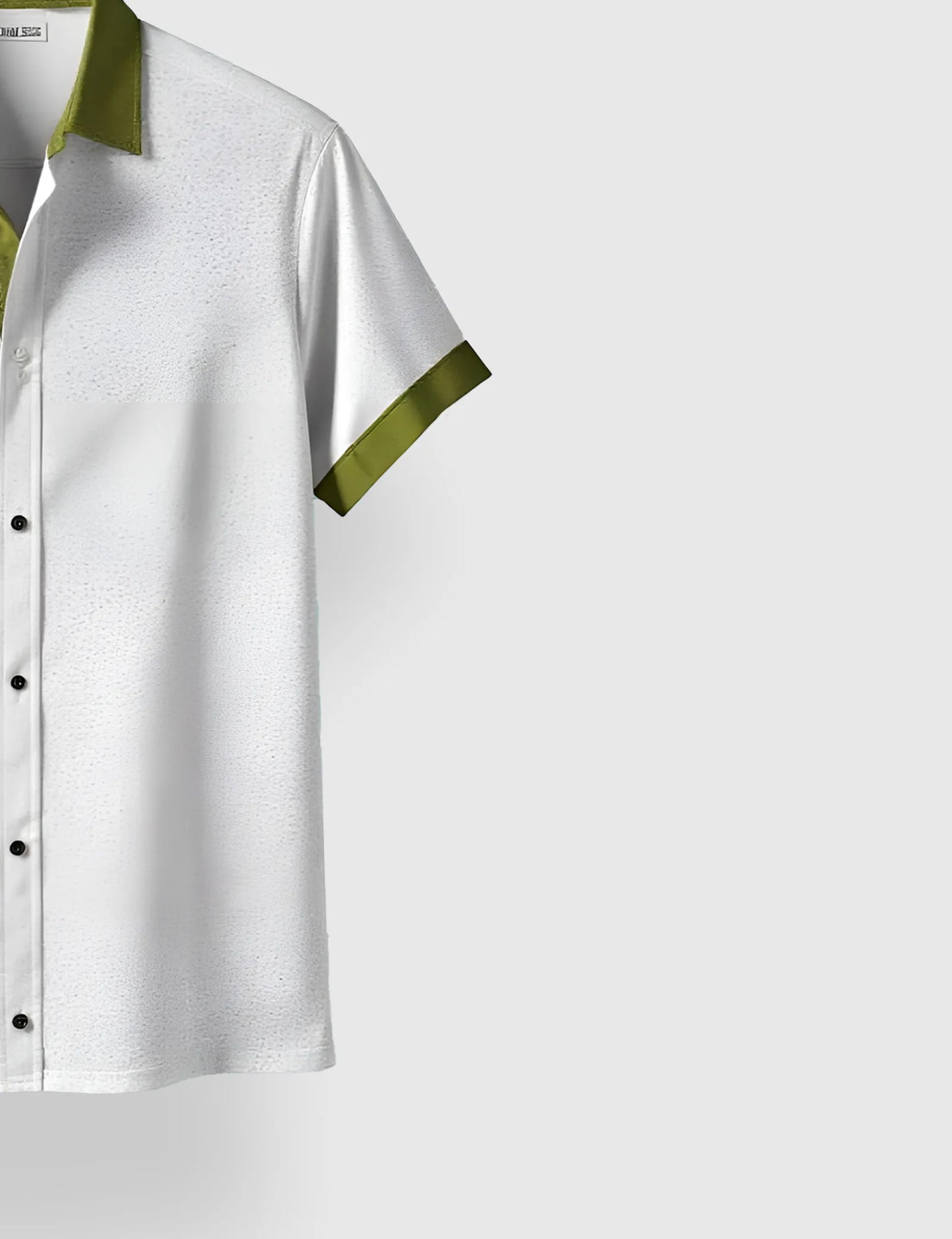 Men's White & Green Palm Tree- Printed Half Sleeve Shirt