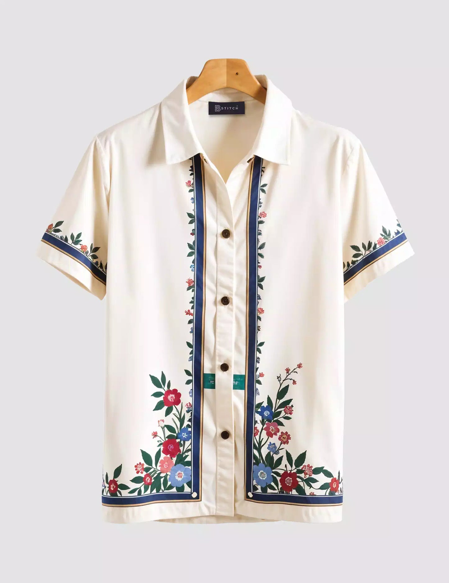 Flower Border Printed Designer Men's Half Sleeves Printed Shirt Exclusive Super Sale - XPST