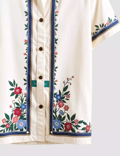 Flower Border Printed Designer Men's Half Sleeves Printed Shirt Exclusive Super Sale - XPST