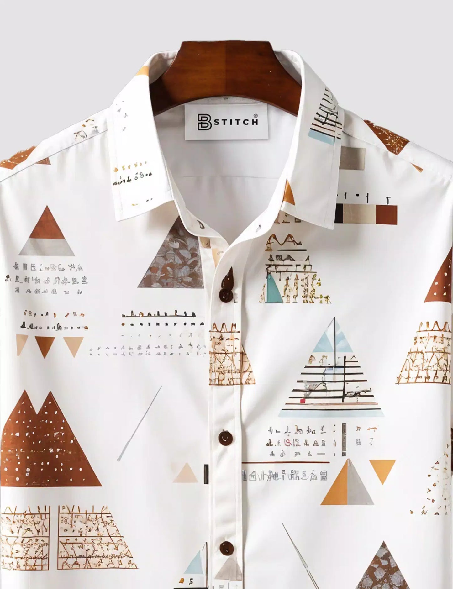 White Pyramid Printed Designer Men's Half Sleeves Printed Shirt Exclusive Super Sale - XPST