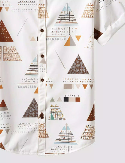White Pyramid Printed Designer Men's Half Sleeves Printed Shirt Exclusive Super Sale - XPST