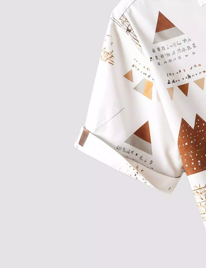 White Pyramid Printed Designer Men's Half Sleeves Printed Shirt Exclusive Super Sale - XPST
