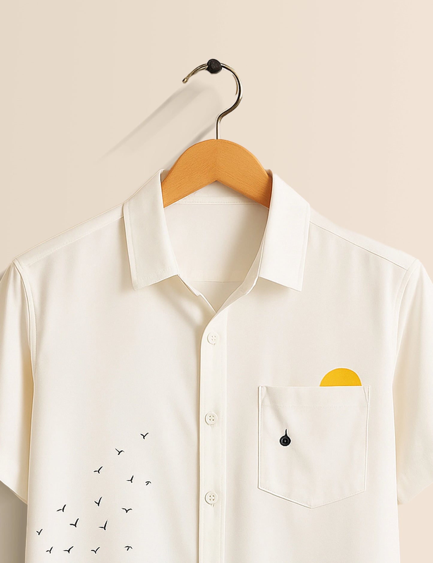 Men's White Ocean Wave Coastal Vibes - Printed Half Sleeve Shirt - XPST