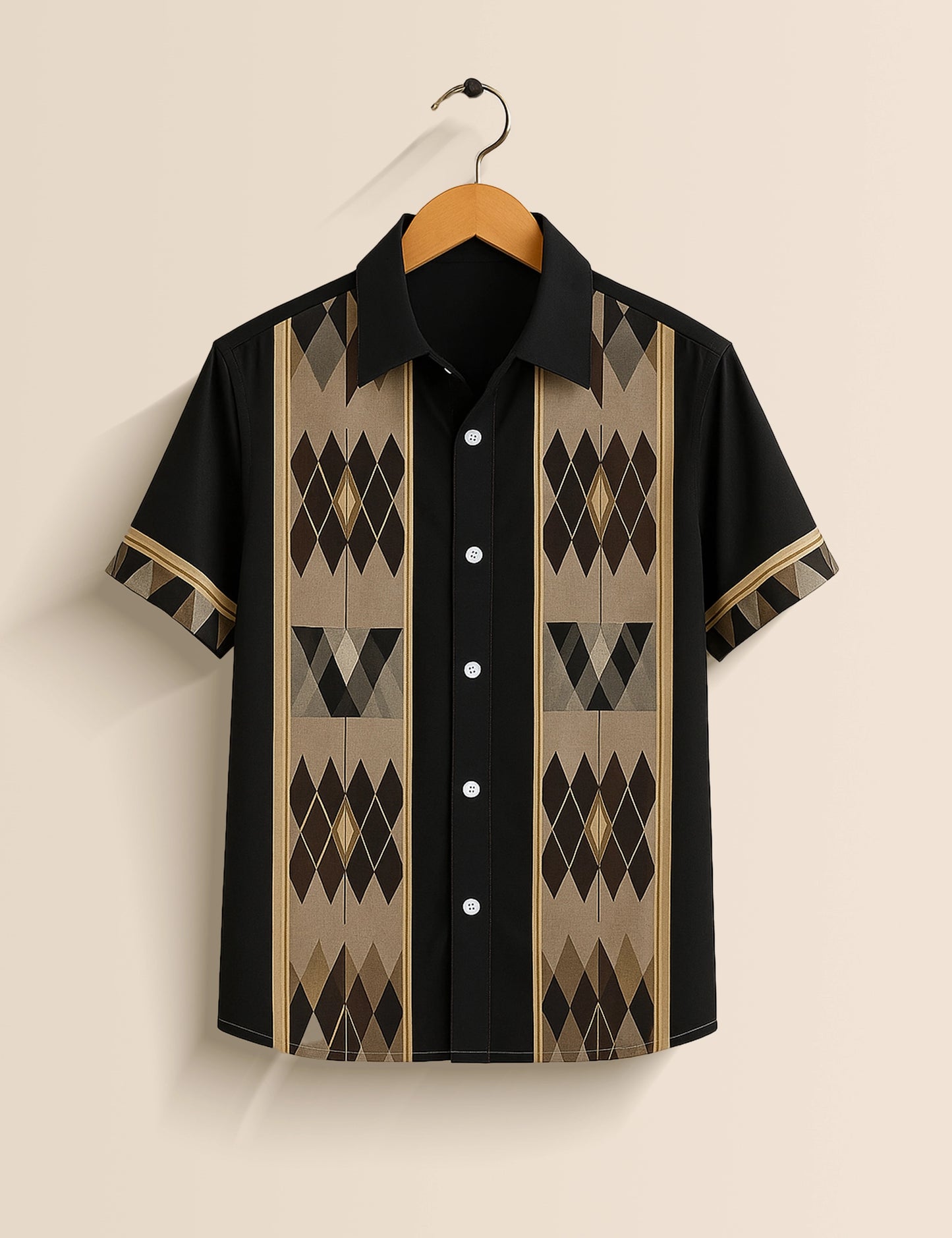 Men's Black Heritage Lines – Printed Half Sleeve Shirt - XPST